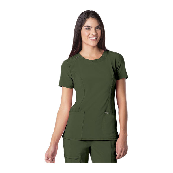 Cherokee Scrub Top Infinity Round Neck Top Olive Top