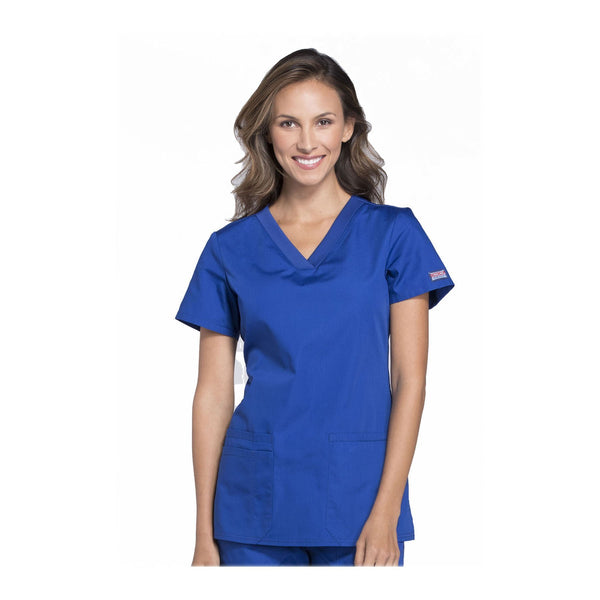 Cherokee Scrubs Workwear WW645 WW Top Contemporary Galaxy Blue Top