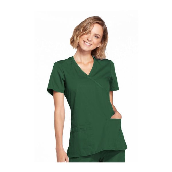 Cherokee Workwear Top WW Mock Wrap Top Hunter Top