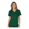 Cherokee Workwear Top WW Revolution Mock Wrap Top Hunter Green Top