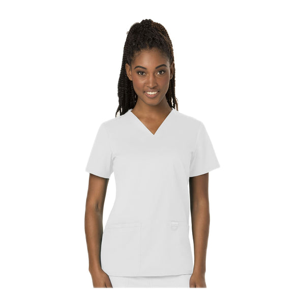 Cherokee Workwear Top WW Revolution V-Neck Top White Top