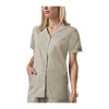 Cherokee Workwear Top WW Snap Front V-Neck Top Khaki Top