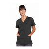 Cherokee Workwear Top WW Snap Front V-Neck Top Pewter Top