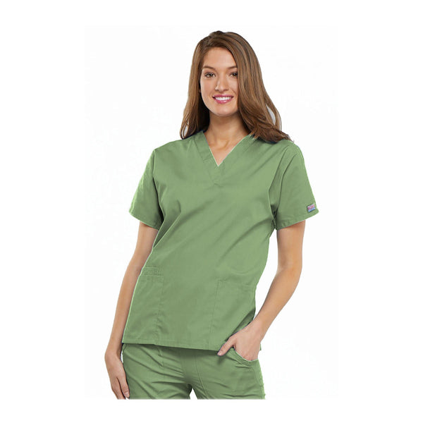 Cherokee Workwear Top WW V-Neck Top Sage Green Top