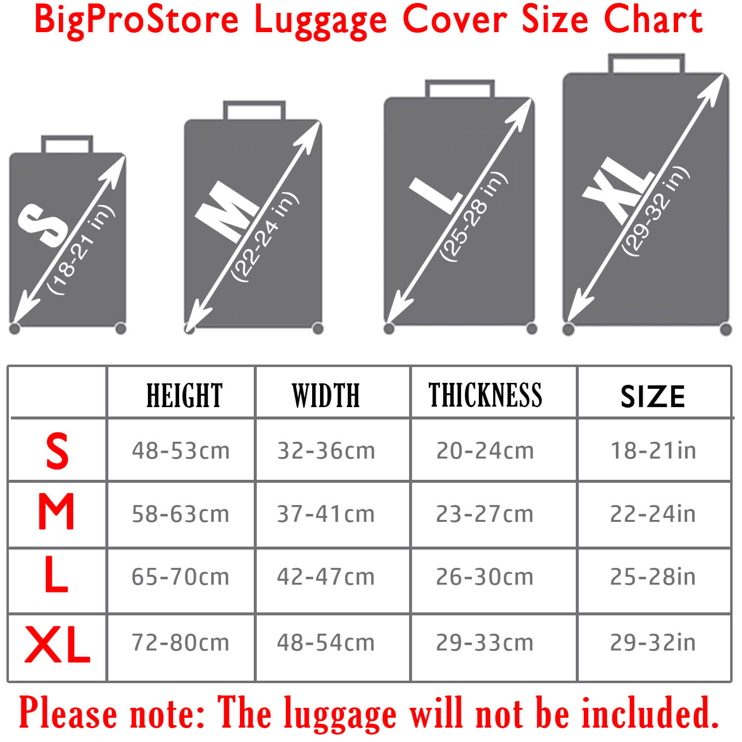 BigProStore Luggage Cover Suitcase Protector