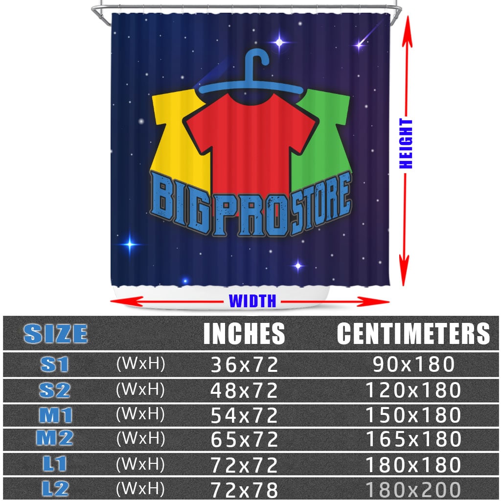 BigProStore Afrocentric Shower Curtains Size Chart