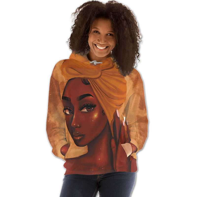 African American Hoodies Pretty Girl With Afro All Over Print Womens ...