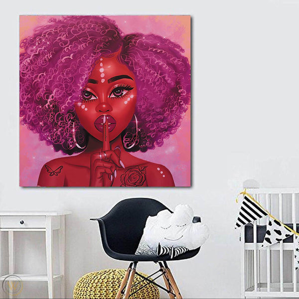 African American Wall Art Beautiful Afro Girl Black History Wall Art A