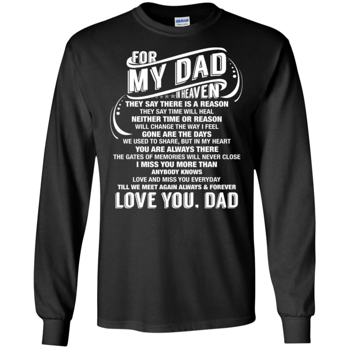 For My Dad In Heaven T-Shirt Unique Missing Daddy Father's Day Gift ...