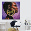 BigProStore Framed Black Art Beautiful Black Afro Lady African American Framed Wall Art Afrocentric Home Decor Ideas BPS44751 24" x 24" x 0.75" Square Canvas