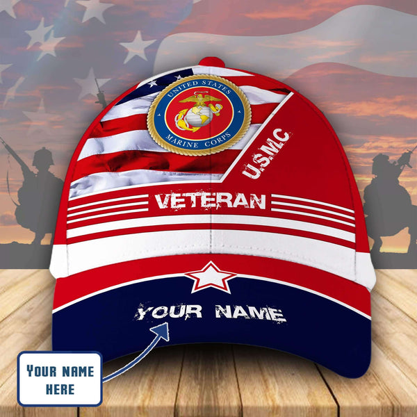 Marine Corps Hat USMC Baseball Cap Personalized Name USMC Veteran US F ...