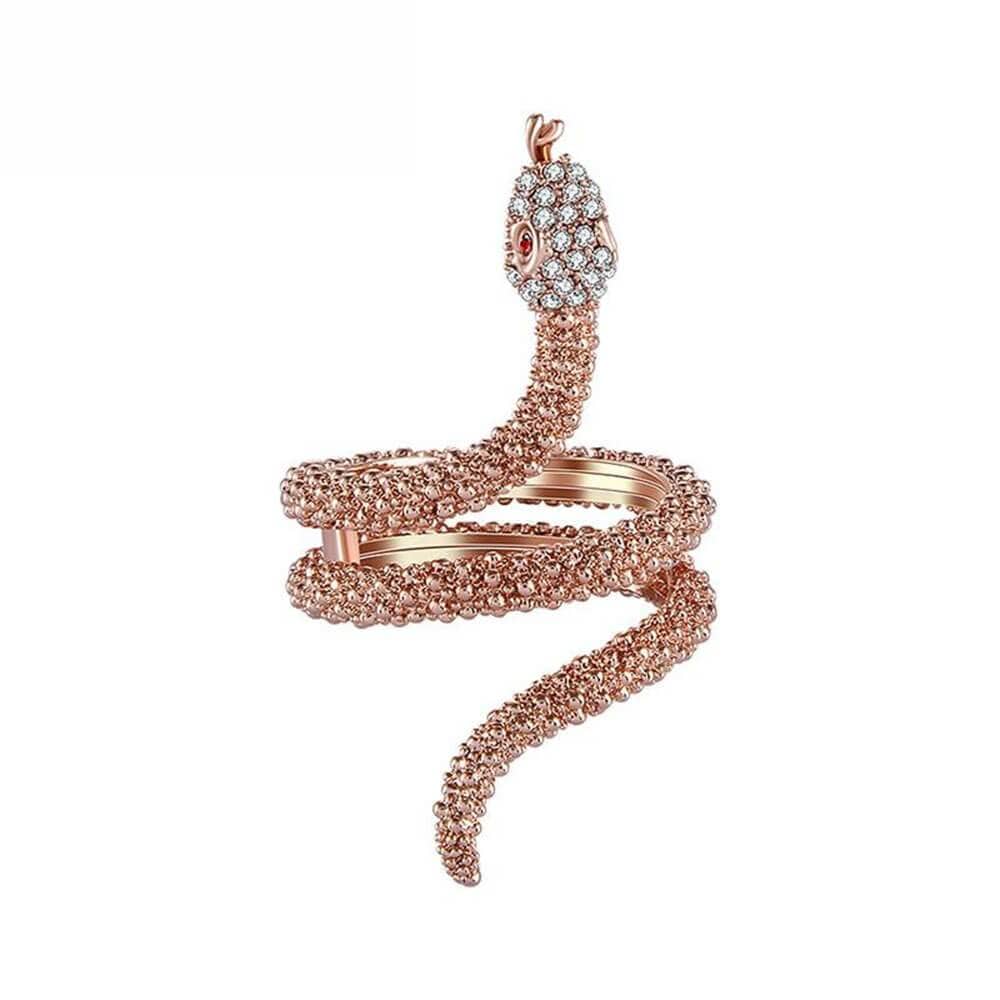 Snake Ring Crystal Rose Gold Snake Jewelry Women Engagement Gift Idea ...