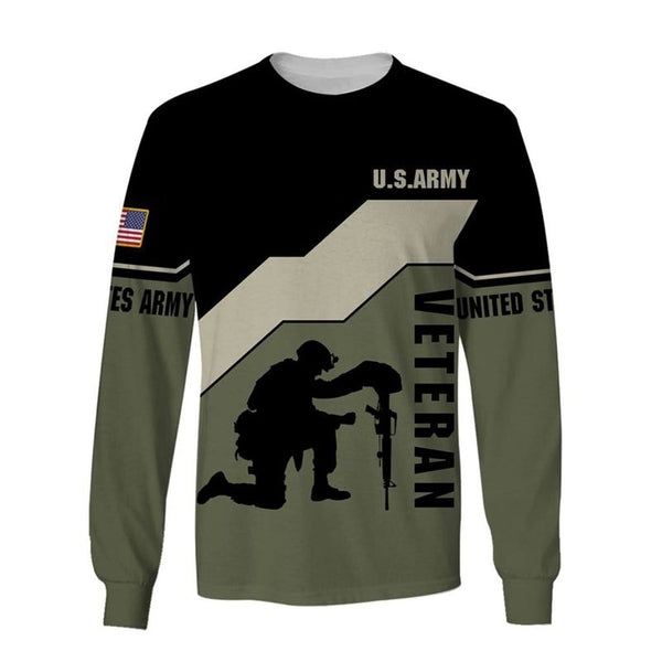 Us Army Clothing U.S.Army Veteran Black Gray USA Army Hoodie - Sweatsh ...