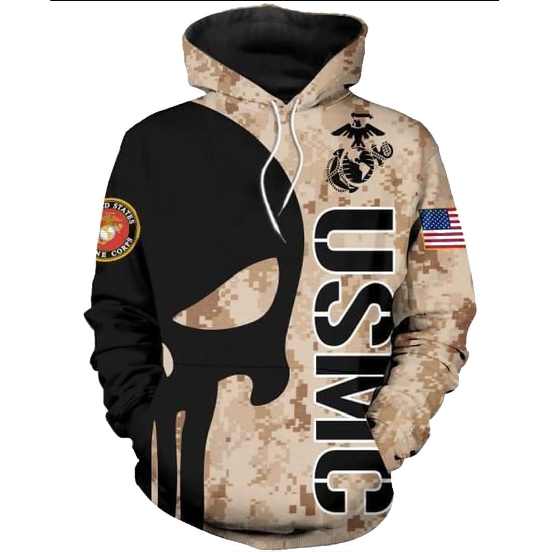 Usmc Hoodie Mens Womens All Over Print Us Marine Corps Shirt Pullover