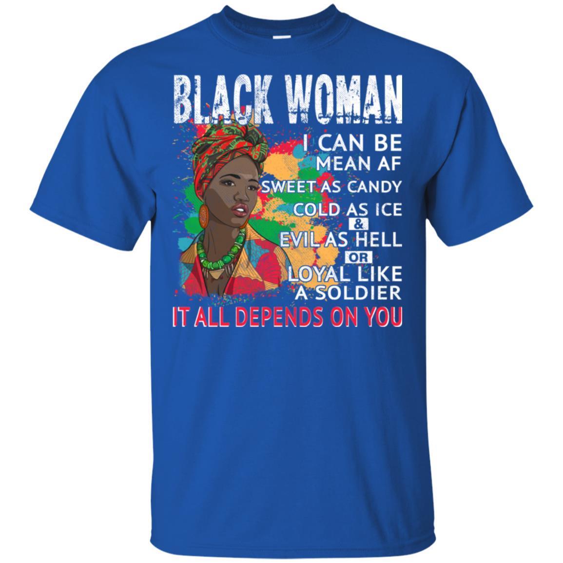 It All Depends On You Pro Black Women T-Shirt African American Girl ...