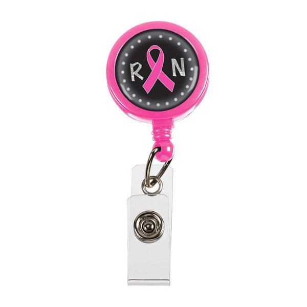 Prestige Medical ID Holder Pink Ribbon RN Prestige Retracteze ID Holder