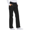 Cherokee Flexibles 1031 Scrubs Pants Women's Mid Rise Knit Waist Pull-On Black 3XL