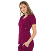 Cherokee Luxe 21701 Scrubs Top Women's Empire Waist Mock Wrap Wine 3XL