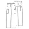 Cherokee Workwear 4000 Scrubs Pants Men's Drawstring Cargo White 5XL