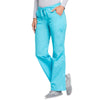 Cherokee Workwear 4020 Scrubs Pants Women's Low Rise Drawstring Cargo Turquoise L