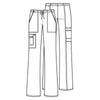 Cherokee Workwear Core Stretch 4044 Scrubs Pants Women's Mid Rise Drawstring Cargo Caribbean Blue 3XL