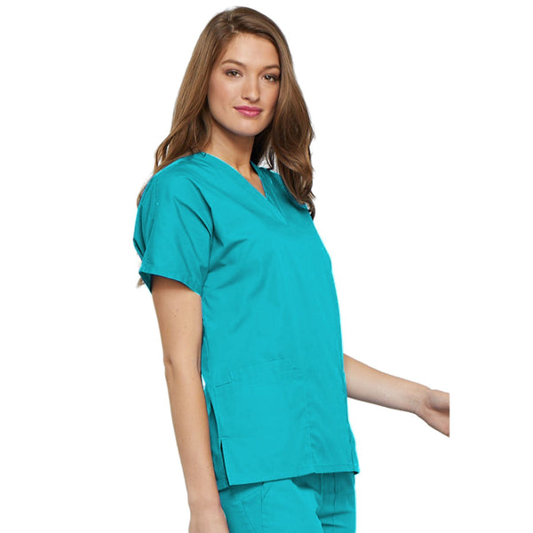 Cherokee Workwear 4700 Scrubs Top Women's V-Neck Turquoise 5XL