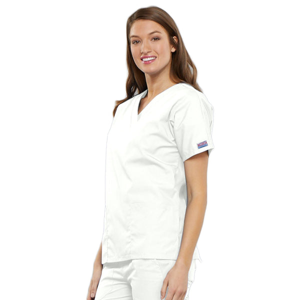 Cherokee Workwear 4700 Scrubs Top Women's V-Neck White 4XL