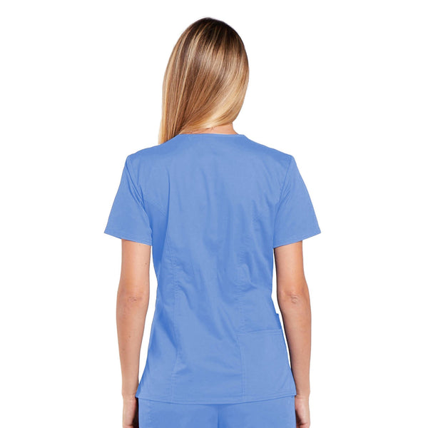 Cherokee Core Stretch 4710 Scrubs Top Women's V-Neck Ciel Blue 3XL