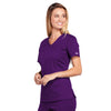 Cherokee Core Stretch 4710 Scrubs Top Women's V-Neck Eggplant 4XL