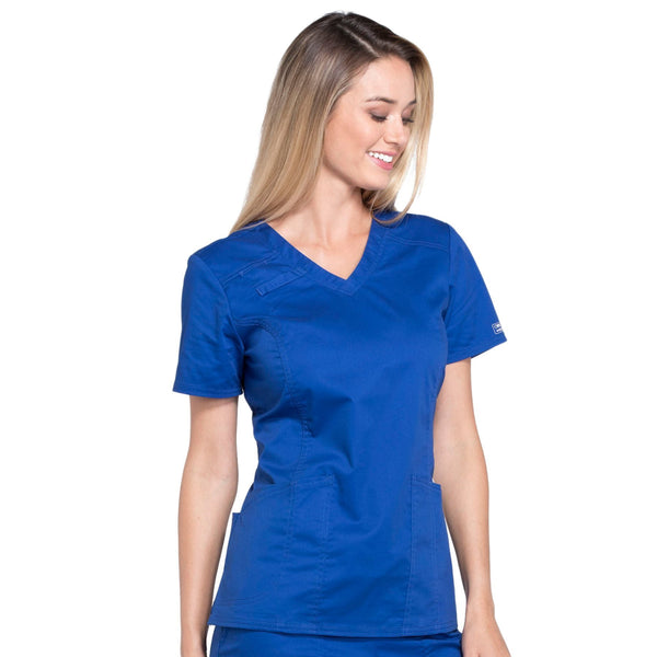 Cherokee Core Stretch 4710 Scrubs Top Women's V-Neck Galaxy Blue 5XL