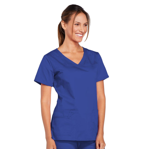 Cherokee Core Stretch 4727 Scrubs Top Women's V-Neck Galaxy Blue 5XL