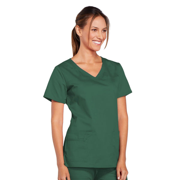 Cherokee Core Stretch 4727 Scrubs Top Women's V-Neck Hunter Green 5XL