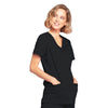 Cherokee Core Stretch 4728 Scrubs Top Women's Mock Wrap Black 4XL