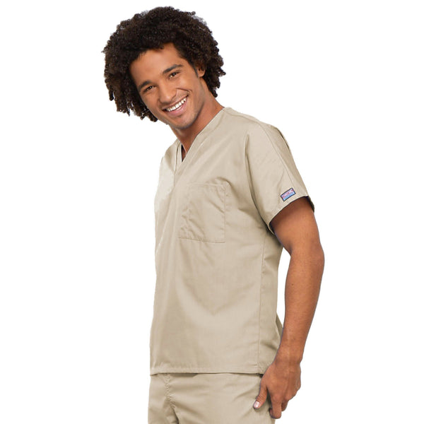 Cherokee Workwear 4777 Scrubs Top Unisex V-Neck Tunic. Khaki 3XL