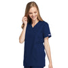 Cherokee Workwear 4801 Scrubs Top Women's Mock Wrap Tunic Navy 3XL