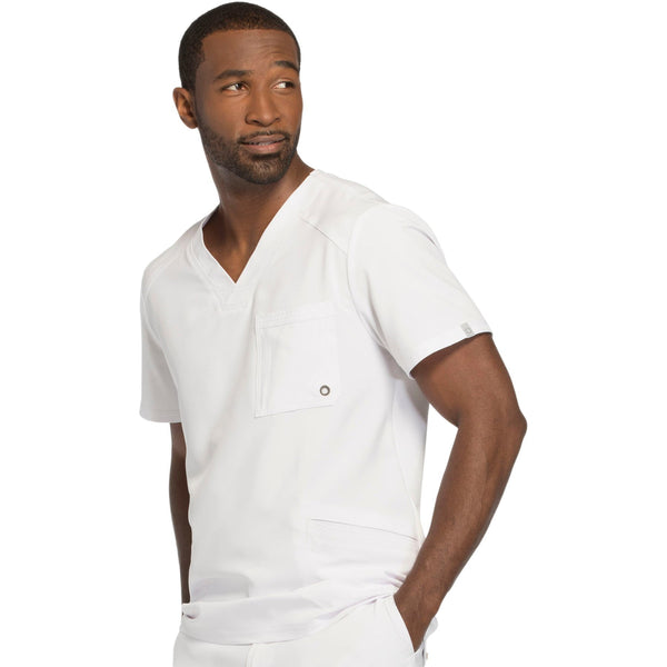 Cherokee Infinity CK900A Scrubs Top Men's V-Neck White 4XL