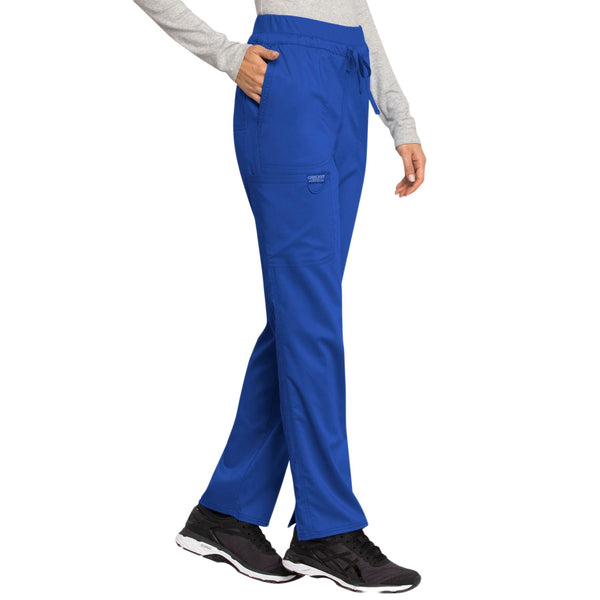 Cherokee Workwear Revolution WW105 Scrubs Pants Women's Mid Rise Tapered Leg Drawstring Royal 5XL