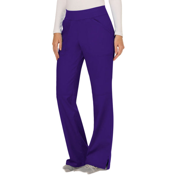 Cherokee Workwear Revolution WW110 Scrubs Pants Women's Mid Rise Straight Leg Pull-on Grape 4XL