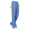 Cherokee Workwear Revolution WW120 Scrubs Pants Women's Mid Rise Flare Drawstring Ciel Blue 5XL