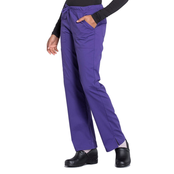 Cherokee Workwear Professionals WW160 Scrubs Pants Women's Mid Rise Straight Leg Drawstring Grape 4XL