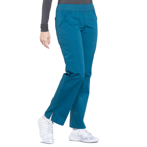 Cherokee Workwear Professionals WW170 Scrubs Pants Women's Mid Rise Straight Leg Pull-on Cargo Caribbean Blue 5XL