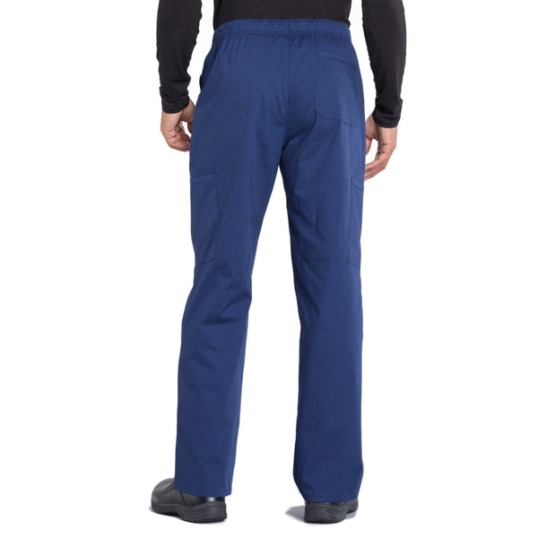 Cherokee Workwear Professionals WW190 Scrubs Pants Men's Tapered Leg Drawstring Cargo Navy 3XL