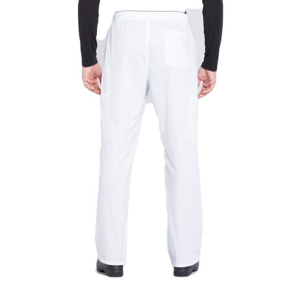 Cherokee Workwear Professionals WW190 Scrubs Pants Men's Tapered Leg Drawstring Cargo White 3XL