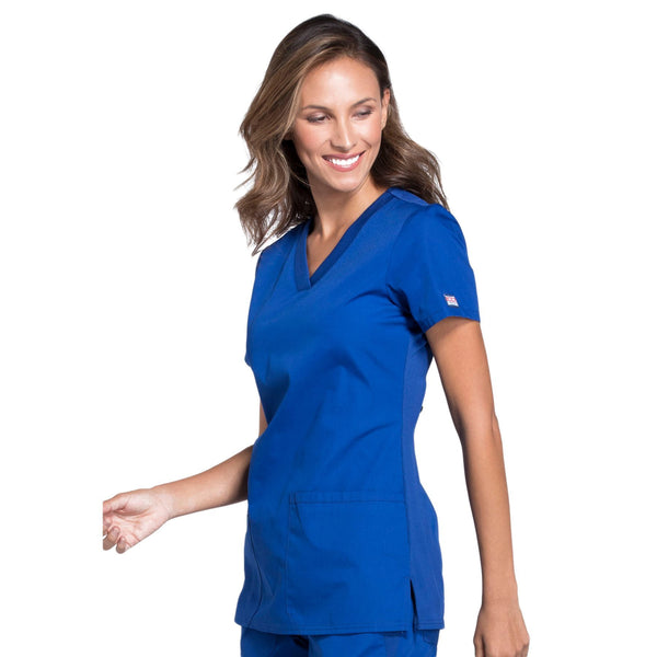 Cherokee Workwear WW645 Scrubs Top Women's V-Neck Galaxy Blue 4XL