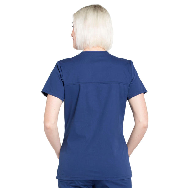 Cherokee Workwear Professionals WW655 Scrubs Top Women's Mock Wrap Navy 3XL