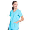 Cherokee Workwear Professionals WW655 Scrubs Top Women's Mock Wrap Turquoise 4XL