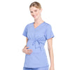 Cherokee Workwear Professionals WW685 Scrubs Top Maternity Mock Wrap Ciel Blue L