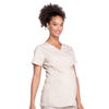 Cherokee Workwear Professionals WW685 Scrubs Top Maternity Mock Wrap Khaki M