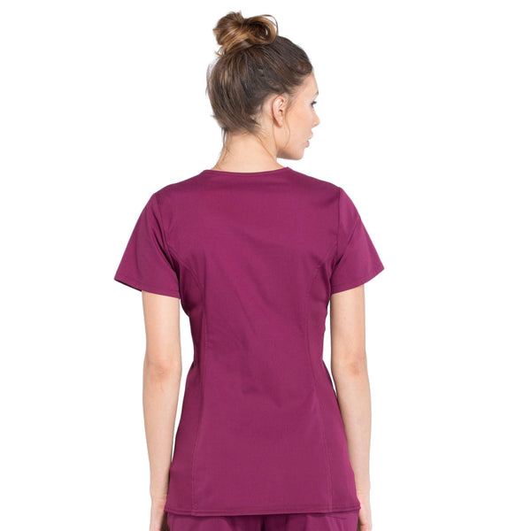 Cherokee Workwear Professionals WW685 Scrubs Top Maternity Mock Wrap Wine 3XL