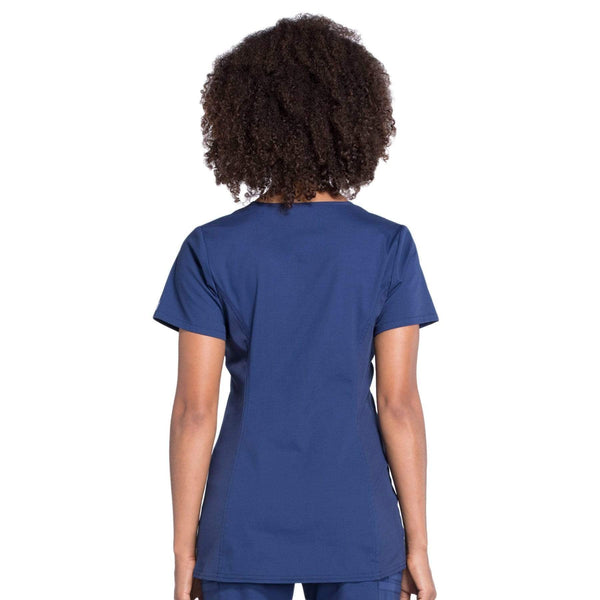 Cherokee Scrubs Top Cherokee Workwear Professionals WW685 Scrubs Top Maternity Mock Wrap Navy